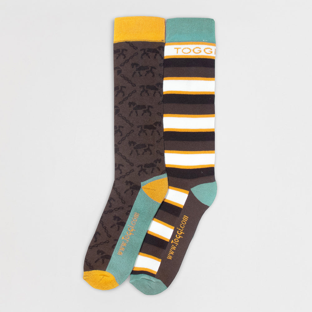 Eco Stripe and Pattern 2 Pack Socks