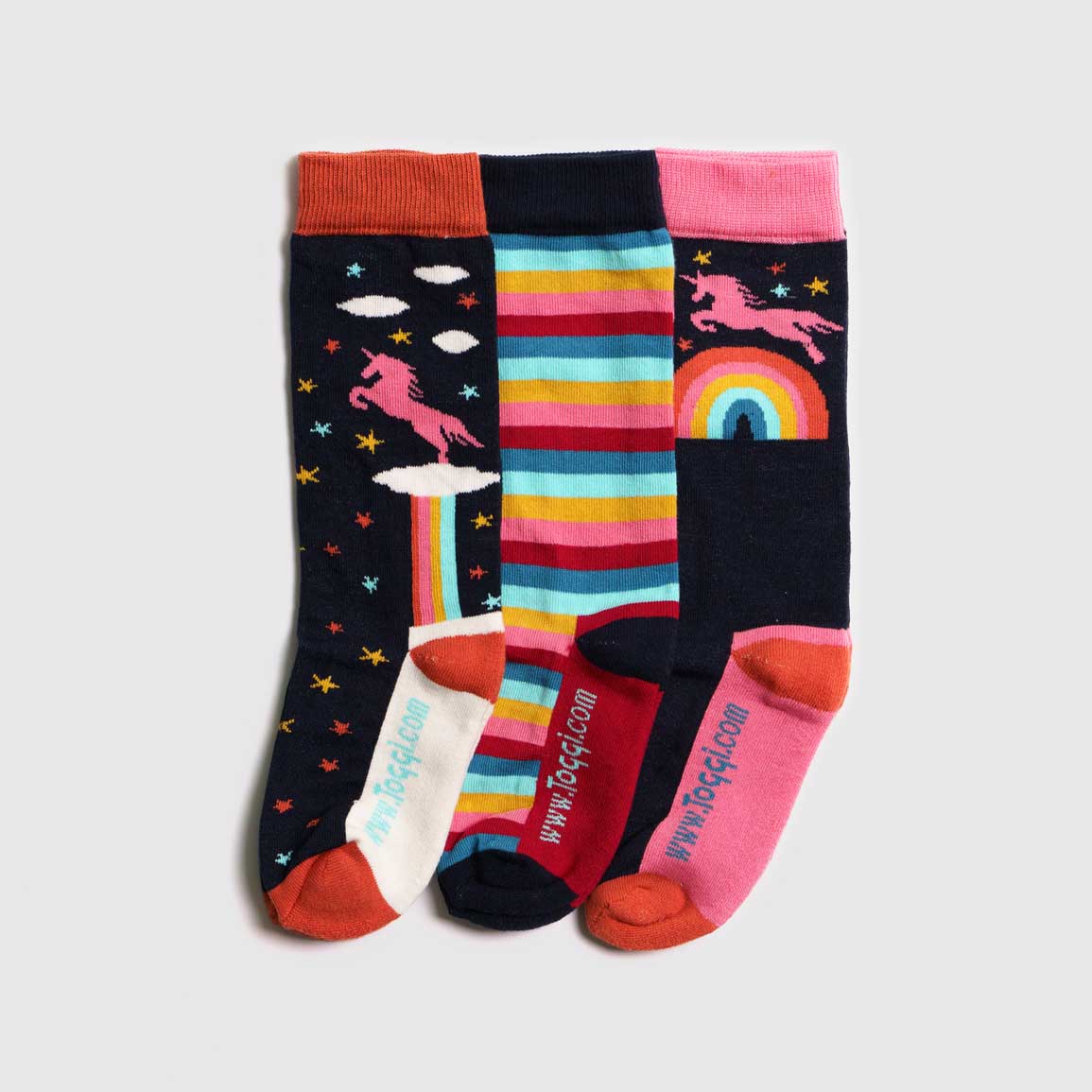 Rainbow Unicorn Children's 3 Pack Socks