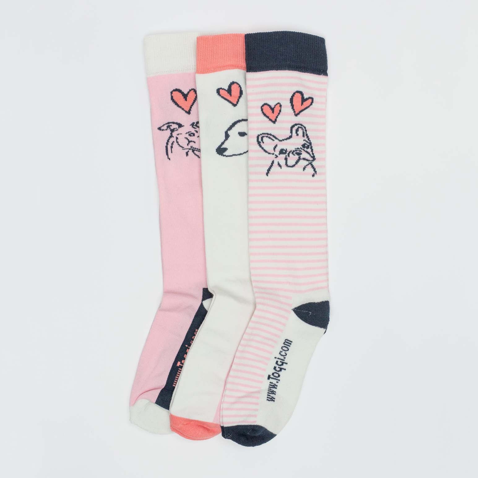 Hearts Dogs 3 Pack Socks
